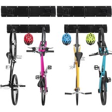 Verstellbare Wandhalterung für 4 Fahrräder und 3 Helmhaken - Robuster Stahl