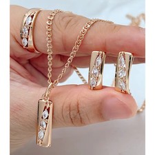 Weißes Zirkon Schmuckset in