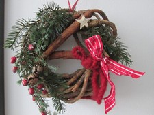 Weidenkranz Herbst Kranz 30 cm Tischkranz Türkranz Zweige Beeren Advent Deko