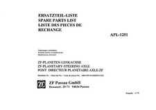 Ersatzteilliste Allradachse ZF APL 1251 Ausgabe 11.78 für Stückliste Nr.: 4468