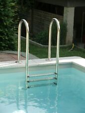 Edelstahl Pool Leiter enger Holm 3 Stufen Schwimmbadleiter Einbauleiter 