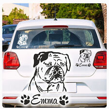 Auto Aufkleber American Bulldog Name Hundeaufkleber Hund Pfoten Sticker A671
