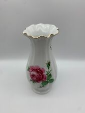 Royal Tettau Porzellan Vase Rote Rose 23cm mit Goldrand