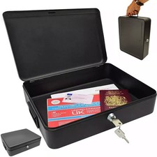 Geldkassette mit Schlüssel Stahl Sicherheitsbox Feuerschutzkassette mit Griff