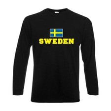 Longsleeve SCHWEDEN (Sweden), Flagshirt, Fanshirt langarm T-Shirt (WMS02-55b)