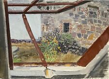 Karl Adser 1912-1995 Öl Blick aus dem Fenster aufs Meer Frederiksø Dänemark 1971
