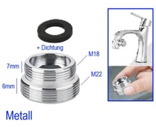 Metall M22 auf M18 Wassserhahn Adapter Slim Line M18 M22 Adapter männlich