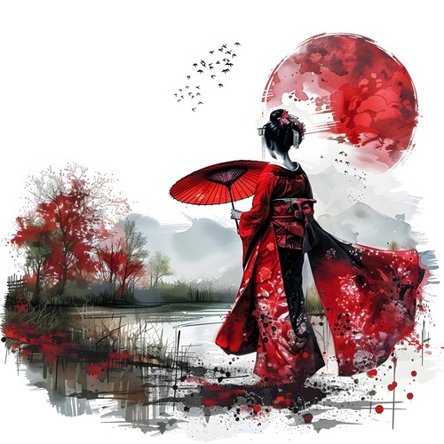 Deko bild geisha japan - deko,