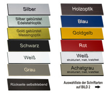 Briefkastenschild Klingelschild Türschild Namensschild mit Gravur selbstklebend