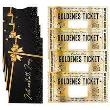 4 Stück Goldenes Ticket