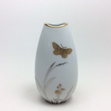 ROSENTHAL Vase Fischmaul Handmalerei München Gold Schmetterling 11,5 cm