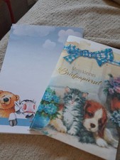 1x Briefpapier Mit Versch. Tieren, 1x Set (Hund, Katze) Mit Umschläge Und Bögen 