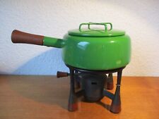 Dansk Designs IHQ Quistgaard Fonduetopf Grün Emaille Topf Teak Kobenstyle