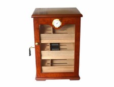 Humidor Schrank / Vitrine in Rotholz / Kirschholzoptik - abschließbar