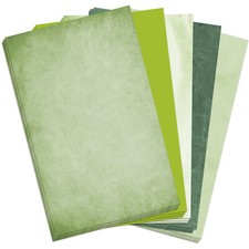50 Blatt Bastelpapier Vintage A4 Mix 5 Designs 10 Blatt Motivpapier grün 