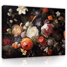 BLUMEN SCHWARZ MODERN Leinwand