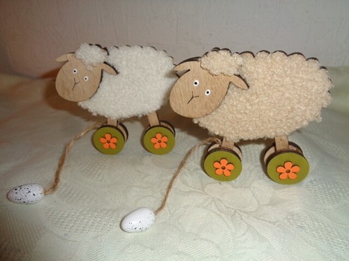 Schaf osterlamm holz mit - ,