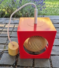 Vintage Hängelampe Würfel Space Age Design Richard Essig rot 70er Pop Art Cube