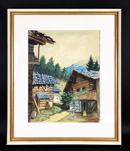 älteres gemälde alm bei - -,