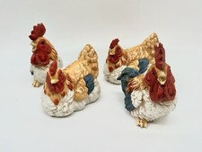 4x Keramik Huhn Hahn Hühner