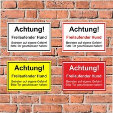 Schild Achtung Freilaufender Hund Tor geschlossen halten Dog - S00017-016