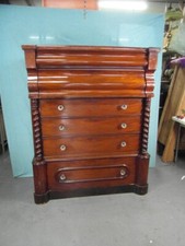 Kommode Antik Schottland Hochkommode Mahagoni Barley Anrichte Schübe Säulen Rar