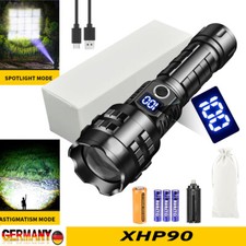 15000 Lumen Taschenlampe AKKU LED USB 5 Lichtmodi Taktisches Fackel Arbeitslich