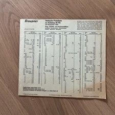 Graupner Verkaufspreisliste zu Katalog 38 FS mit Neuheiten 1985