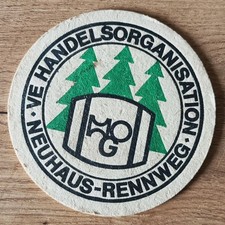 Neuhaus-Rennweg / Thüringen HO-G Gaststätten DDR Werbung auf Bierdeckel