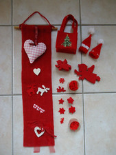 Weihnachsdeko (Filz Schneeflocken, Engel, Rentiere, etc, ) kleine Filztasche rot
