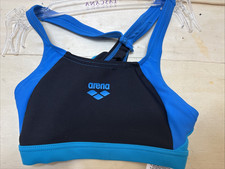 ARENA KINDER MÄDCHEN BIKINI-TOP SPORT BIKINI OBERTEIL BADEMODE  GR:140 BLAU