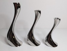 Georg Jensen Kerzenhalter, Cobra, 3er Set, Edelstahl, 16 cm/ 20 cm/ 24 cm (#1)