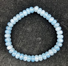 Armband Edelsteine Blauquartz Gummizug Rondelle 8x4mm 21 cm Umfang Quartz Quarz