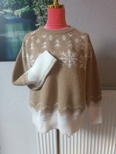 Jean Louis Francoise Christmas Pullover Damen beige zweifarbig Gr. M