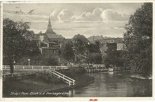 Stolp in Pommern, Blick von der Herzogbrücke, alte Ak von 1934
