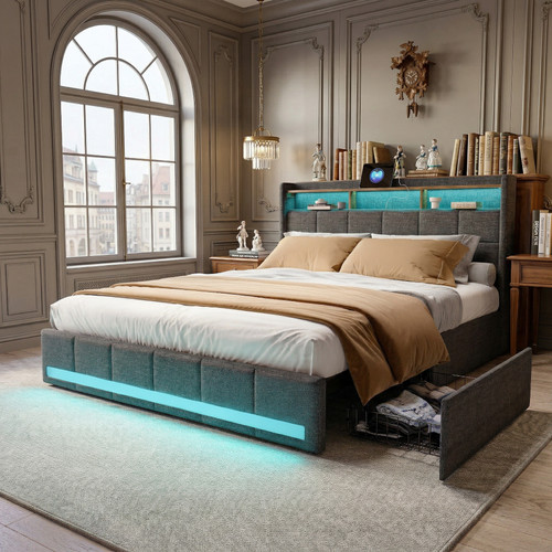 Led polsterbett doppelbett - led,