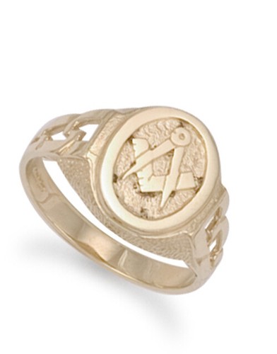 Gelbgold freimaurer ring - 9,