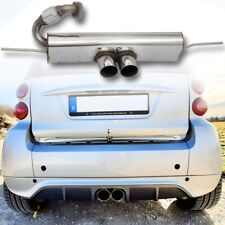 FOX Sportauspuff Smart Fortwo Coupe 451 Cabrio mit Brabus Stoßstange mittig 2x80