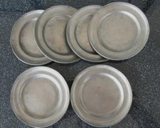 6 Stück schlichte Zinn