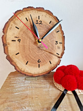 Wanduhr Baumscheibe Eiche