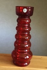  Seltener Großer Kerzenständer Glas rot  WMF Cari Zalloni 60er/70er  31,5 cm 
