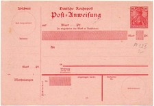 Germania Reichspost - ungebrauchte Post=Anweisung #B444