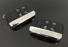 1x NEU JAGUAR Schlüsselgehäuse 4 Tasten Metall Kunststoff schwarz mit Logo Em...