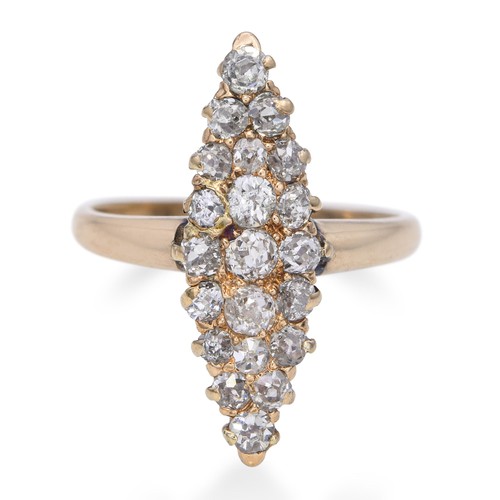 Antiker ring gelbgold diamant - ring,