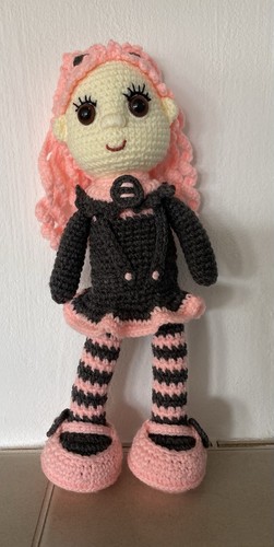 Amigurumi puppe rosa grau - amigurumi,