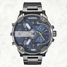 Herren Uhr DZ7331 Diesel Mr. Daddy 2.0 Chronograph Blau Zifferblatt Edelstahl