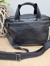 Longchamp Ledertasche schwarz Laptoptasche Dokumententasche erweiterbar