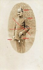 Preußischer Offizier in Uniform mit Pickelhaube, Säbel, 1. WK, ca. 1915