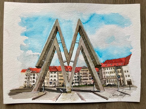 Original aquarell zeichnung - original,