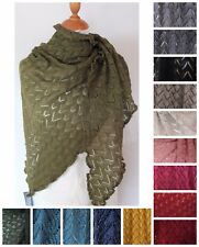 INVERO Dreiecktuch Wolle ( Merino Schurwolle ) Lochmuster Wollschal Schal SUSI